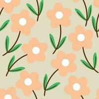 persika färgad blommig sömlös mönster. söt blommig tapet för textilier, gåva omslag papper, halsdukar, kläder vektor