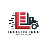 Transport logistisch Konzept Ladung van LKW Lieferung Kurier Bedienung Logo Design Vektor Vorlage