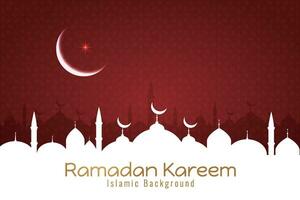 Ramadan kareem Hintergrund mit Moschee und Halbmond vektor