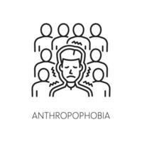 Mensch Antrophobie Phobie, mental Gesundheit Symbol vektor