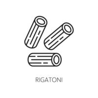 roh Italienisch Rigatoni Pasta isoliert dünn Linie Symbol vektor