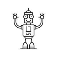 Roboter Linie und Gliederung Symbol, futuristisch Humanoid vektor