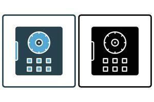 Gewölbe Tür Symbol. Symbol verbunden zu sichern Lager von Wertsachen. solide Symbol Stil. Element Illustration vektor