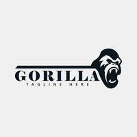 gorilla huvud design logotyp. vektor