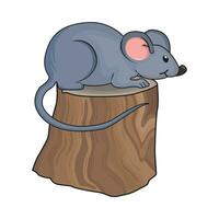 Maus auf Baum Stumpf Illustration vektor