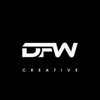 dfw Brief Initiale Logo Design Vorlage Vektor Illustration