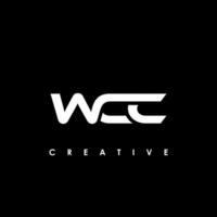wcc brev första logotyp design mall vektor illustration