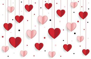 glad alla hjärtans dag. med kreativ kärlekskomposition av hjärtan. vektor illustration