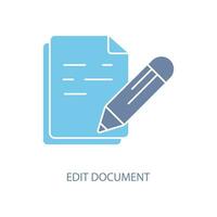 redigera dokumentera begrepp linje ikon. enkel element illustration. redigera dokumentera begrepp översikt symbol design. vektor