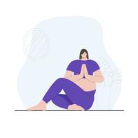 schwanger Frau tun Yoga. Schwangerschaft Gesundheit Vektor Illustration