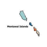 Karta av mentawai öar stad modern översikt, hög detaljerad vektor illustration design mall, lämplig för din företag