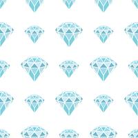 Nahtloses Muster von geometrischen blauen Diamanten auf weißem Hintergrund. Trendy Hipster Kristalle Design. vektor