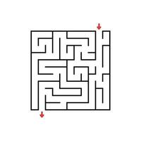 abstraktes quadratisches Labyrinth. Spiel für Kinder. Puzzle für Kinder. Labyrinth Rätsel. den richtigen Weg finden. Vektor-Illustration. vektor