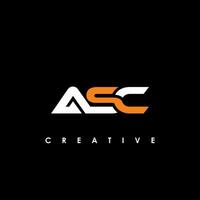 asc brev första logotyp design mall vektor illustration