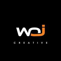 woi brev första logotyp design mall vektor illustration