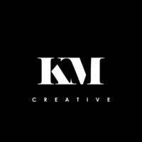 km Brief Initiale Logo Design Vorlage Vektor Illustration