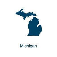 Michigan Karta vektor design mallar isolerat på vit bakgrund