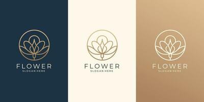 Schönheit Blume Linie Kunst Logo Design zum Salon und Spa vektor