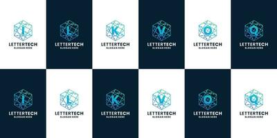 modern Brief ich, Ich, k, v, Ö, q Logo Design Sammlung mit Digital Technologie Konzept vektor
