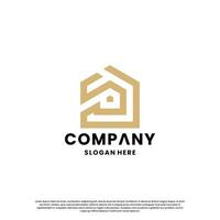 Monogramm Brief mit Haus Kombination Logo Design vektor