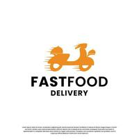 schnell Essen Logo Design zum Lieferung und Restaurant Geschäft vektor