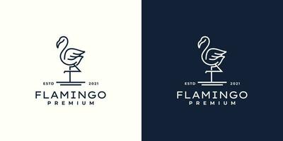 flamingo logotyp vektor linje översikt mono linje ikon illustration