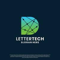 brev d logotyp design för teknologi, vetenskap och labb företag företag identitet vektor