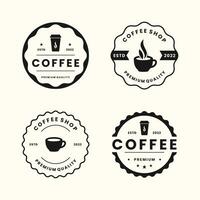 retro Kaffee Logo Design Sammlung. Jahrgang Abzeichen Kaffee Logo Vorlage vektor