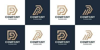 Initialen Brief p Logo Design zum Ihre Unternehmen Logo. Sammlung Brief p Monogramm Logo Vektor. vektor