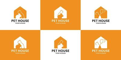 Haustier Haus, Haustier Geschäft Logo Design zum Tier Geschäft vektor