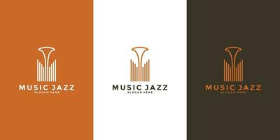 minimalistisch Musik- Jazz Logo Design zum Ihre Musiker oder Musik- Liebhaber oder Geschäft usw vektor