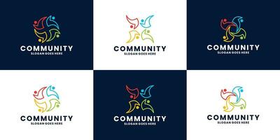 bündeln abstrakt Gemeinschaft Logo Design vektor