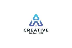 kreativ brev en logotyp design med kreativ triangel begrepp. vektor