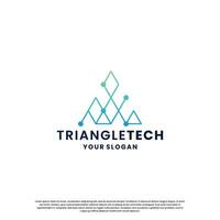 abstrakt Logo zum Technologie. Dreieck gestalten und Verbindung Schaltkreis Konzept vektor