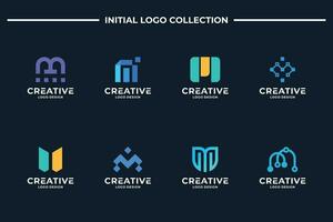 einstellen von abstrakt Brief m Logo Design Vektor. Brief m Sammlung zum Geschäft, Marke, Unternehmen. vektor
