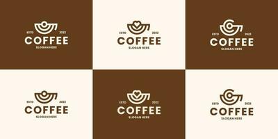 kaffe kopp med kärlek logotyp design retro stil vektor