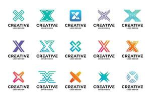 einstellen von kreativ Initiale Brief x Logo Design. Sammlung von Brief x Logotyp. vektor