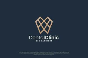 Luxus Dental Klinik Logo Design mit golden Farbe. vektor