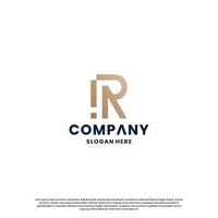 Initiale Brief r Logo Design Inspiration mit golden Farbe vektor