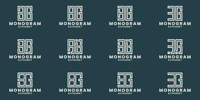 b G Logo Design bündeln Monogramm Alphabet vektor