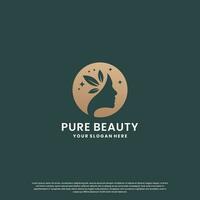 skönhet natur logotyp design. elegans logotyp för skönhet salong och spa. vektor