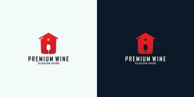 Wein Flasche Haus Logo Design mit Gradient Farbe zum Ihre Geschäft, markieren, und Marke vektor