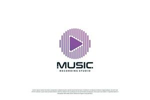kreativ musik logotyp design. audio, ljud logotyp mall. vektor