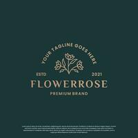 Luxus Logo Design zum Ihre Geschäft. golden Rose Blume Logo Vektor