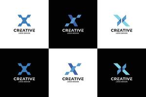 einstellen von kreativ Initiale Brief x Logo Design. vektor