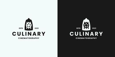 kulinarisch Kino Logo Design retro Stil vektor