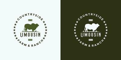 Limousine Logo Design Jahrgang Abzeichen zum Ihre Geschäft Ranch, vektor