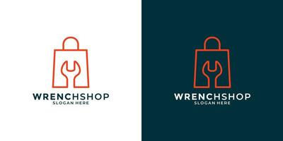 kreativ Mechaniker Werkstatt Ausrüstung Geschäft Logo Design zum Ihre Geschäft vektor