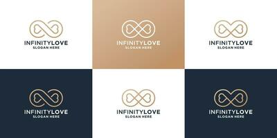 samling av oändlighet kärlek logotyp design inspiration för din företag. vektor