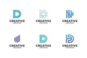 einstellen von kreativ Brief d Logo Design Vorlage. vektor